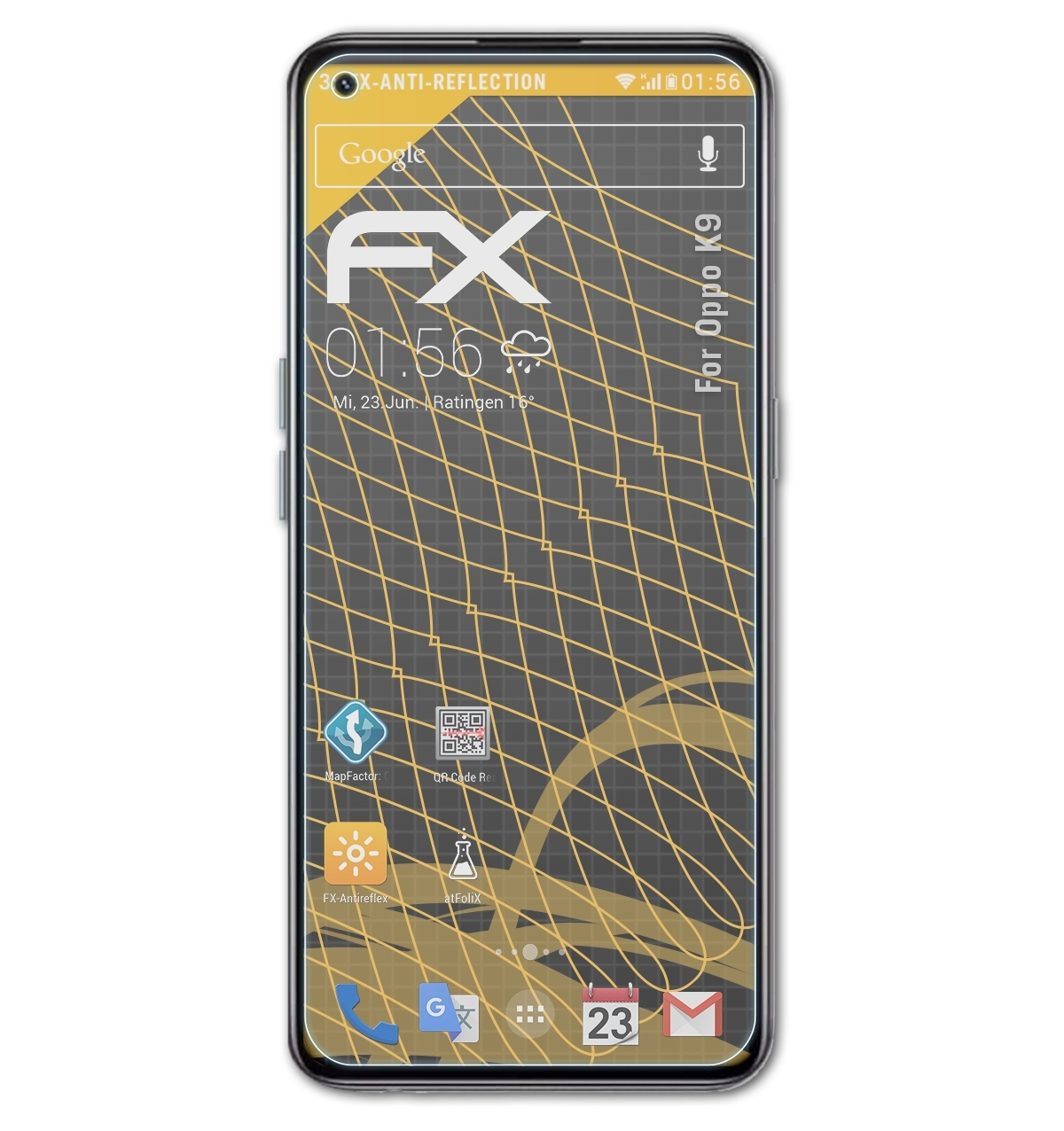 ATFOLIX 3x FX-Antireflex Displayschutz(für Oppo K9)