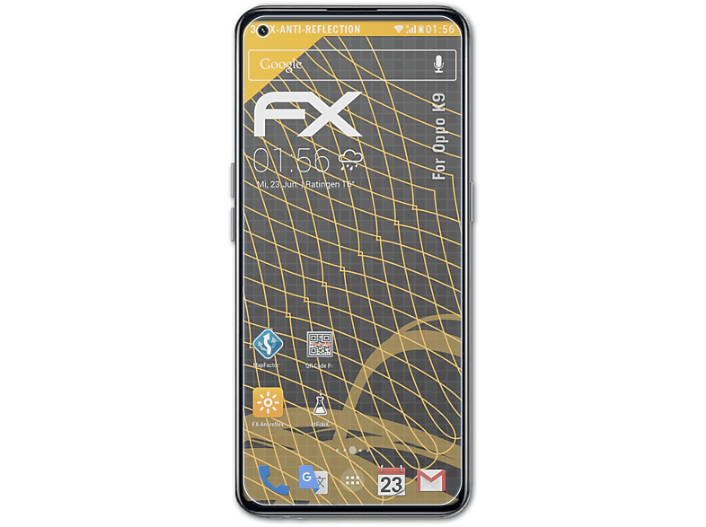 ATFOLIX 3x FX-Antireflex Displayschutz(für Oppo K9)