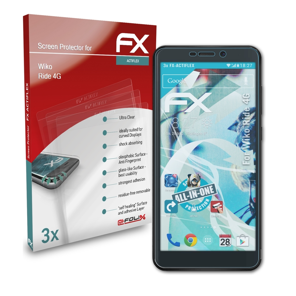 Wiko Displayschutz(für Ride FX-ActiFleX 3x 4G) ATFOLIX