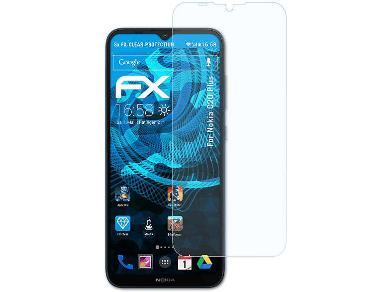 FX-Clear Nokia Displayschutz(für 3x ATFOLIX Plus) C20