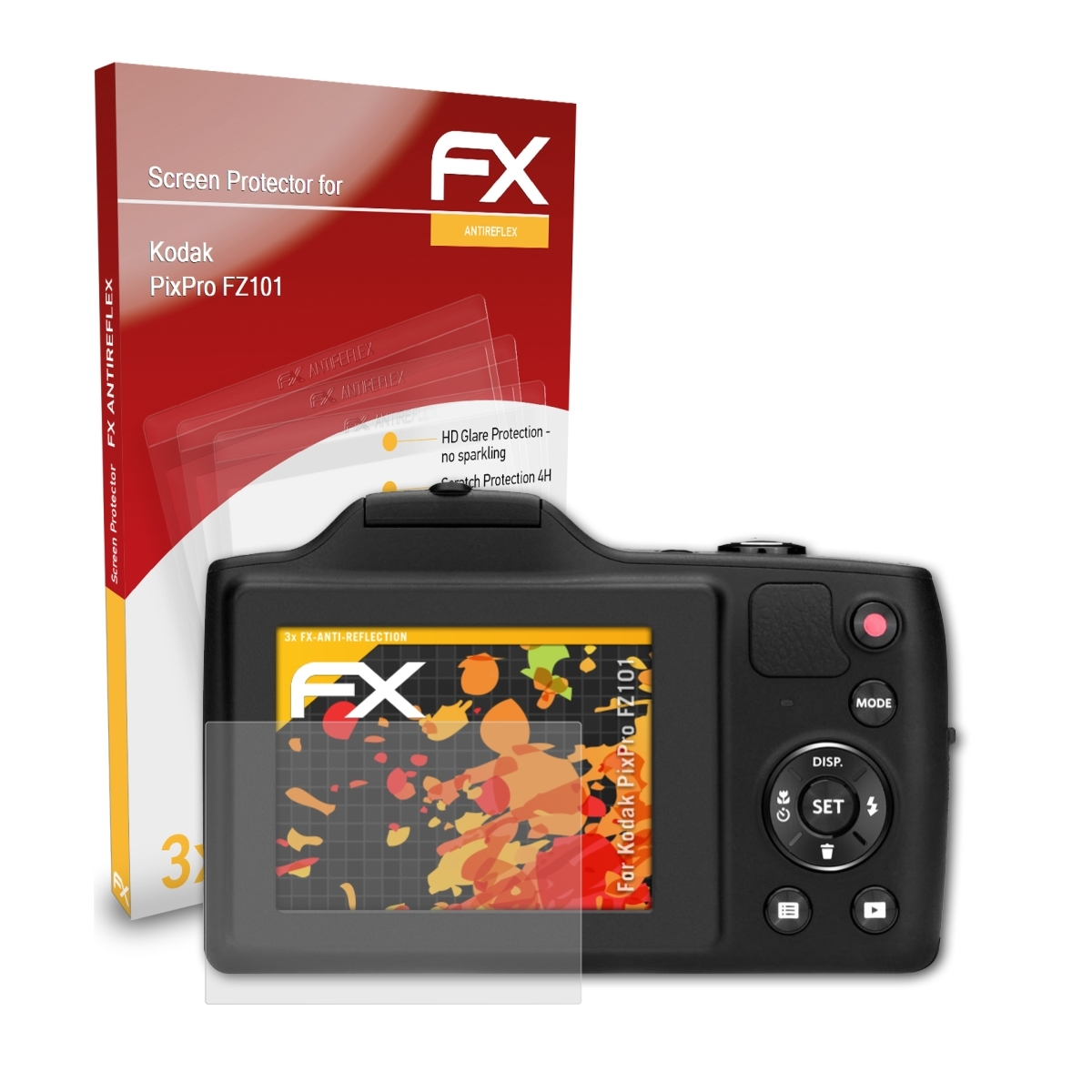 ATFOLIX PixPro Kodak FX-Antireflex 3x Displayschutz(für FZ101)