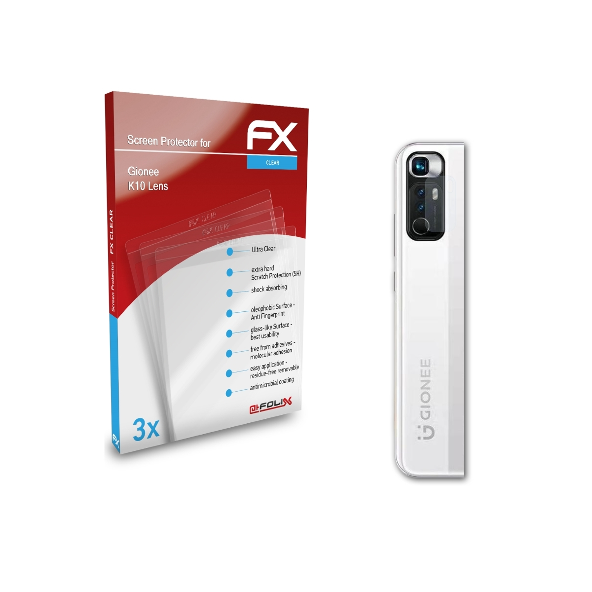 ATFOLIX 3x FX-Clear Displayschutz(für K10 Gionee Lens)