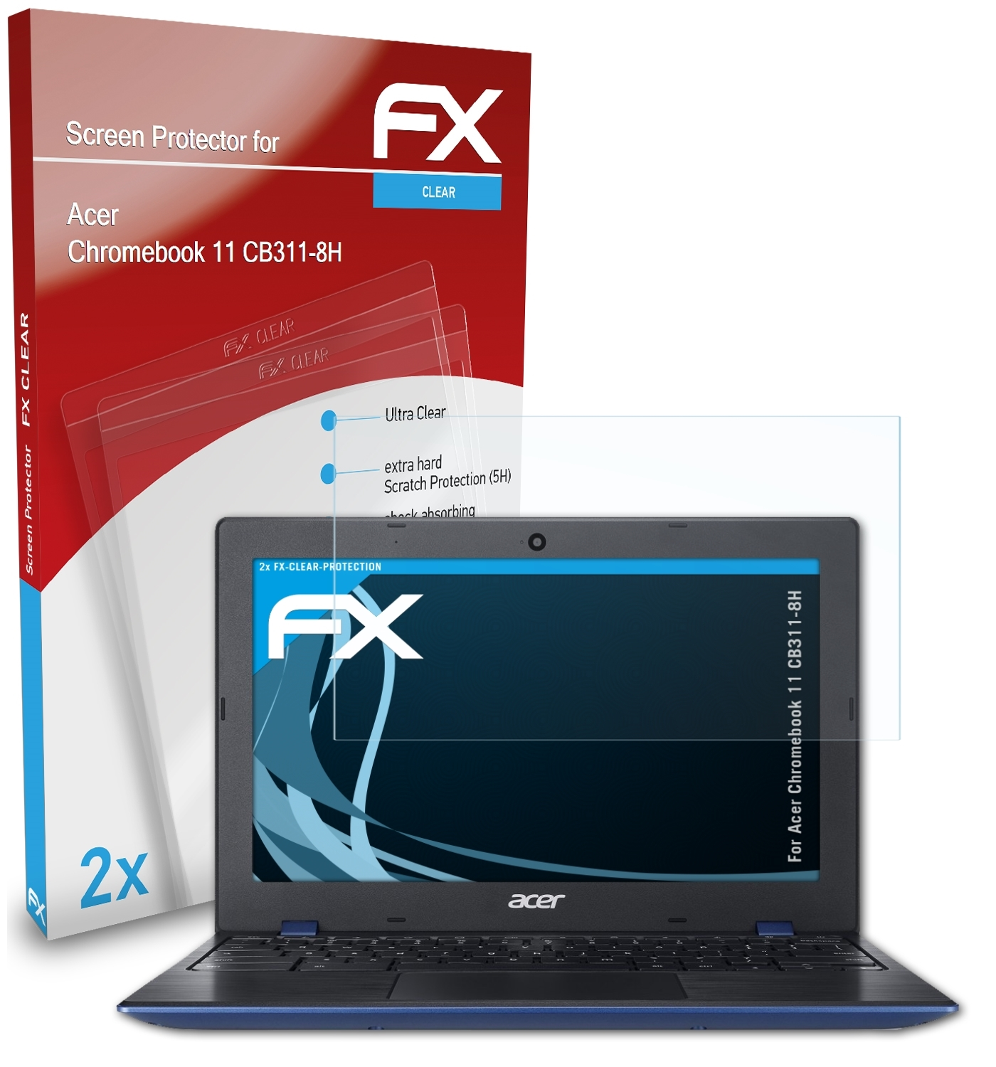 ATFOLIX 2x FX-Clear Displayschutz(für 11 (CB311-8H)) Chromebook Acer