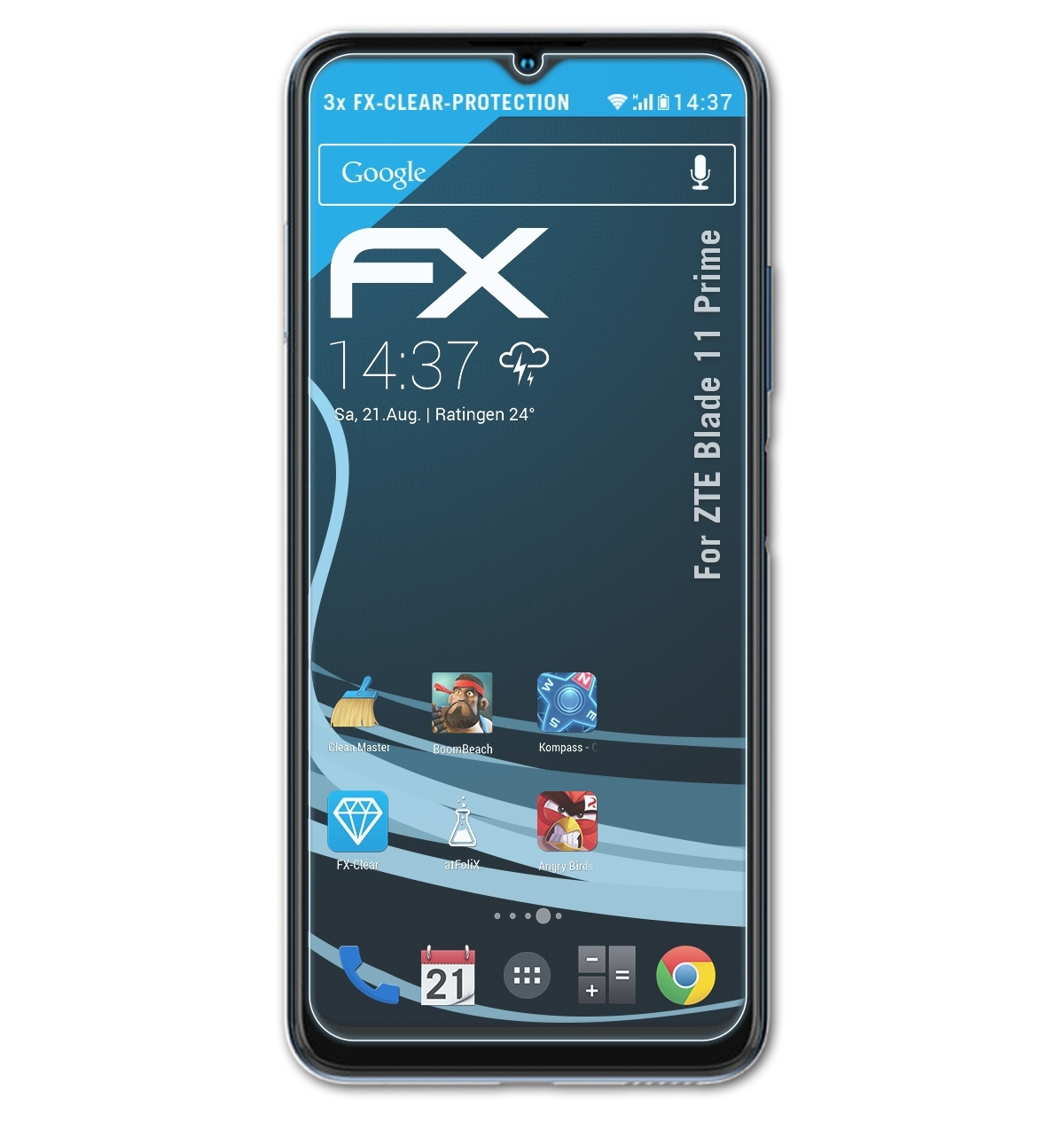 Prime) ZTE Blade 11 3x Displayschutz(für FX-Clear ATFOLIX