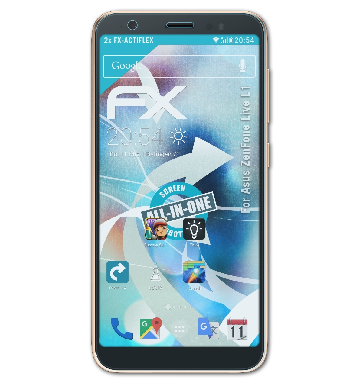 ZenFone 2x Asus Live L1) ATFOLIX FX-ActiFleX Displayschutz(für