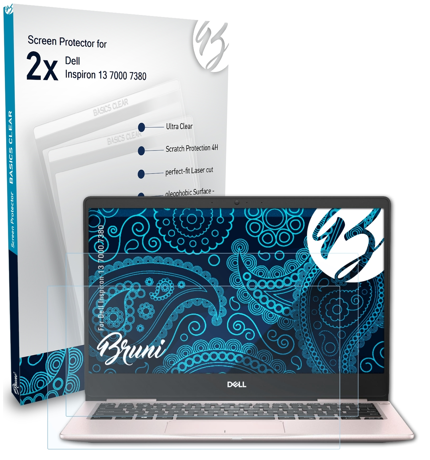 Dell 7000 Inspiron BRUNI (7380)) 13 Basics-Clear 2x Schutzfolie(für