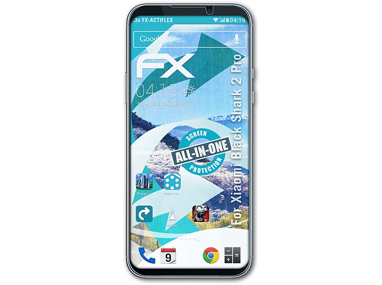 ATFOLIX 3x FX-ActiFleX Displayschutz(für Xiaomi Shark Black Pro) 2