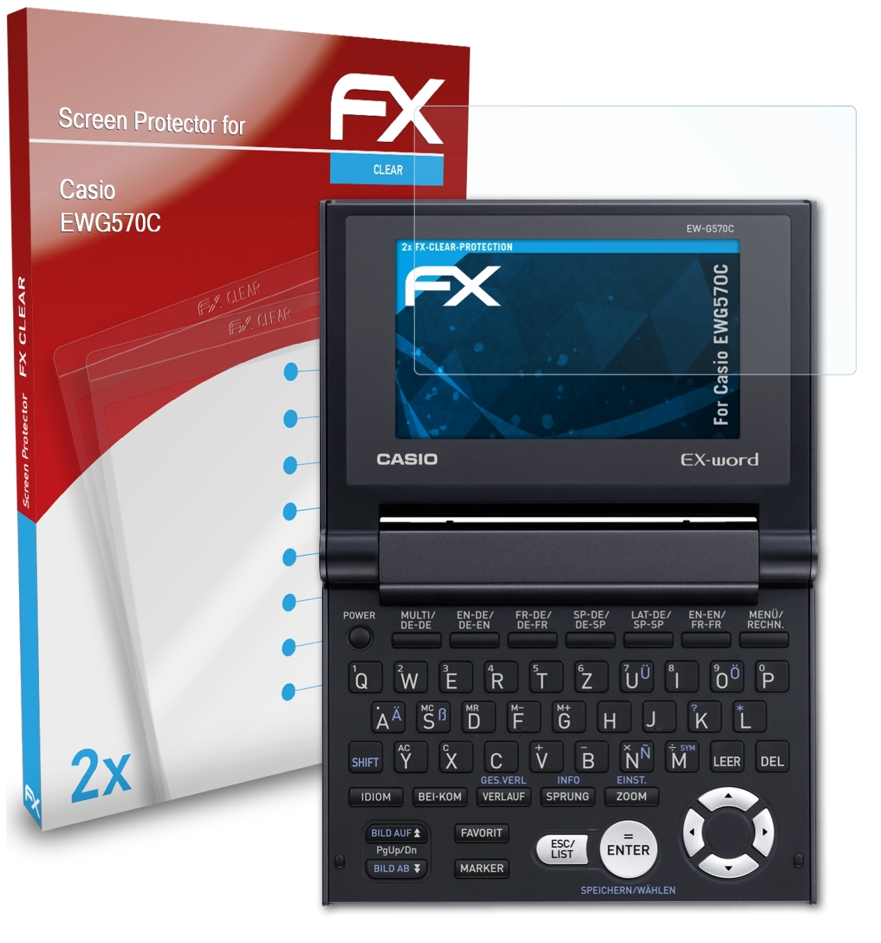 ATFOLIX 2x FX-Clear Displayschutz(für Casio EWG570C)
