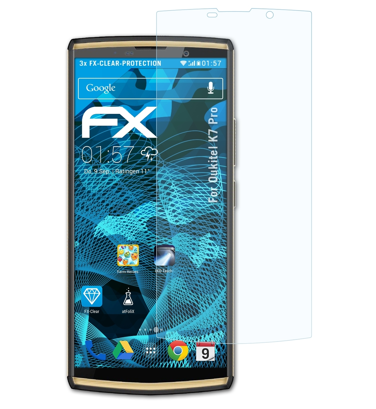 FX-Clear Oukitel ATFOLIX 3x Pro) K7 Displayschutz(für