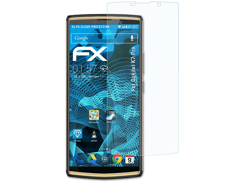 ATFOLIX 3x FX-Clear Displayschutz(für Oukitel K7 Pro)