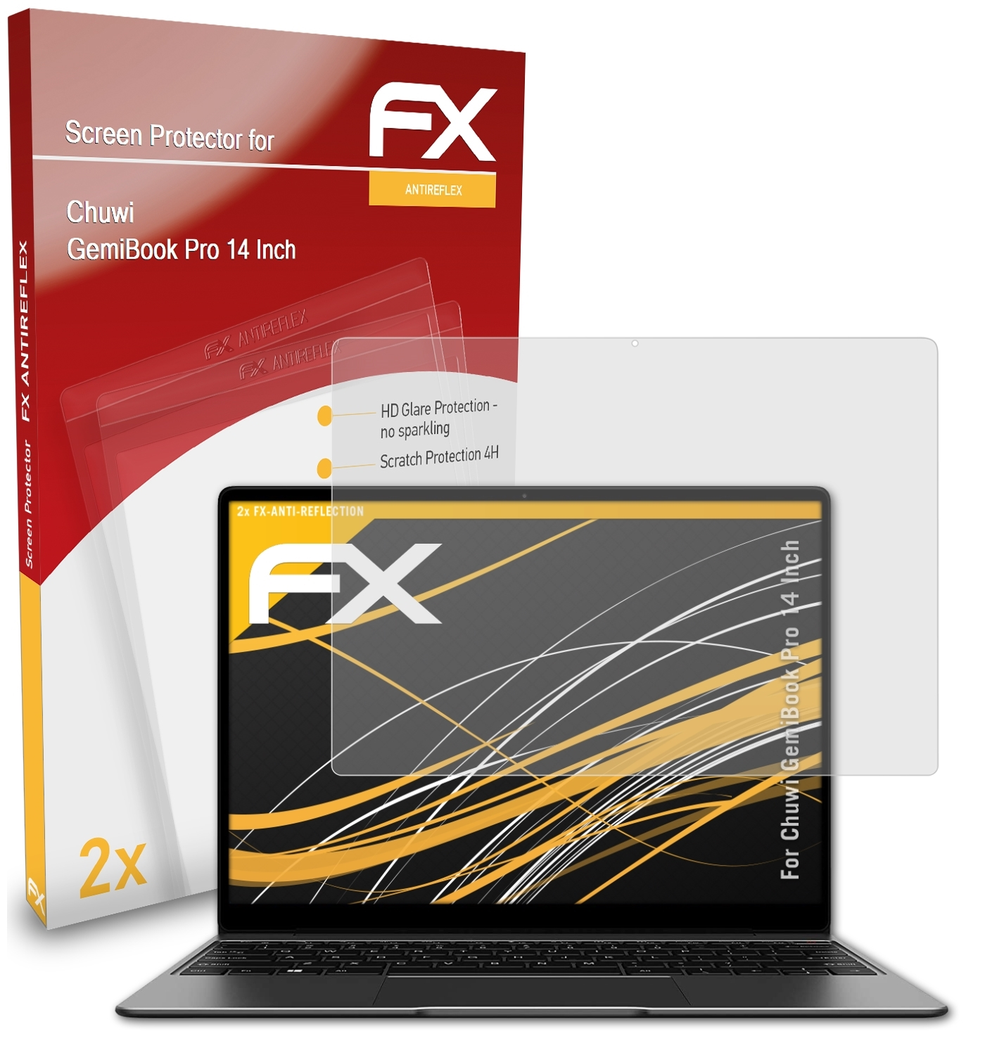 ATFOLIX 2x FX-Antireflex Displayschutz(für Chuwi (14 GemiBook Pro Inch))