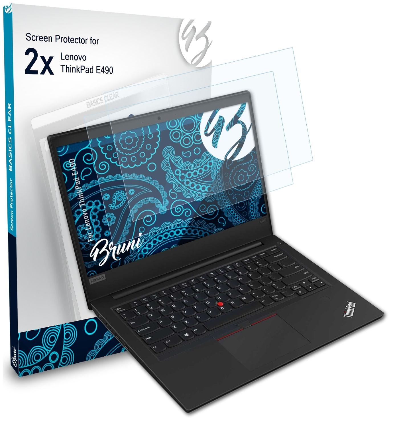 Lenovo E490) BRUNI 2x Schutzfolie(für ThinkPad Basics-Clear