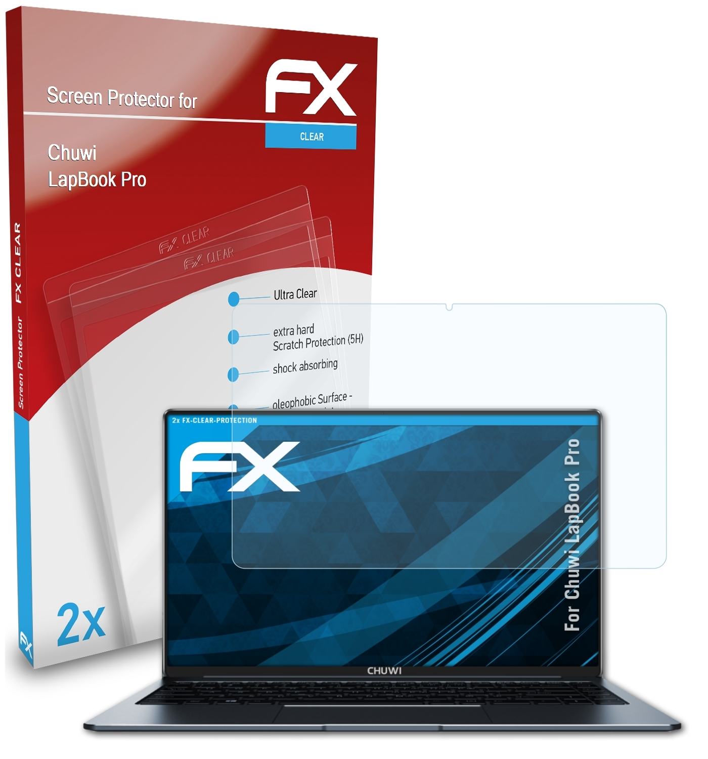 ATFOLIX 2x FX-Clear Displayschutz(für Chuwi LapBook Pro)