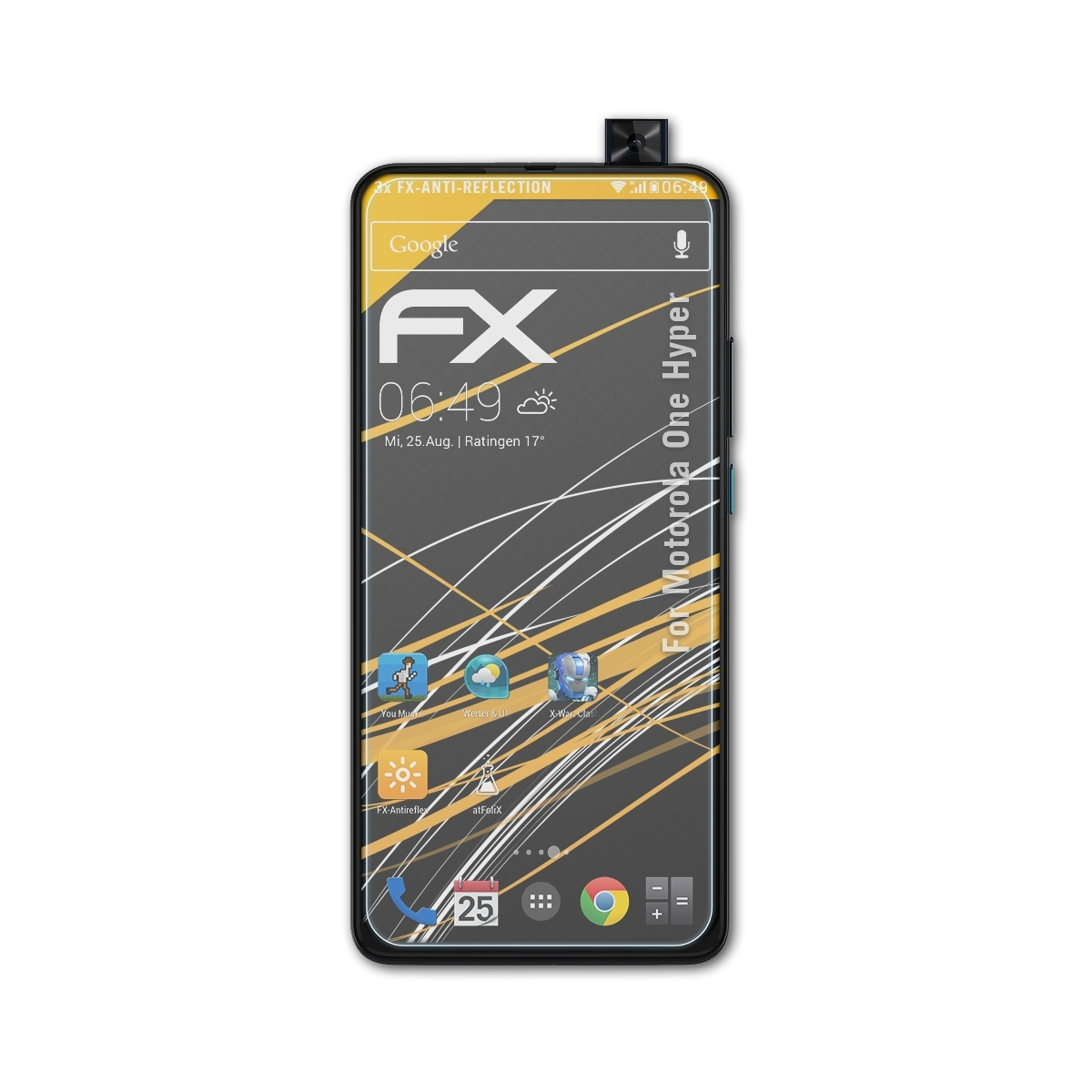 ATFOLIX 3x FX-Antireflex Hyper) Displayschutz(für Motorola One