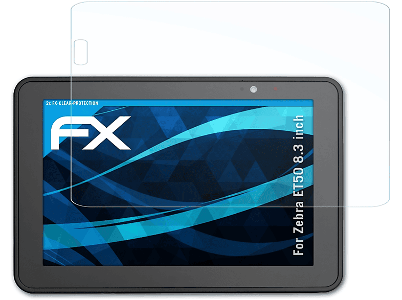 ATFOLIX 2x FX-Clear Displayschutz(für Zebra ET50 (8.3 inch))