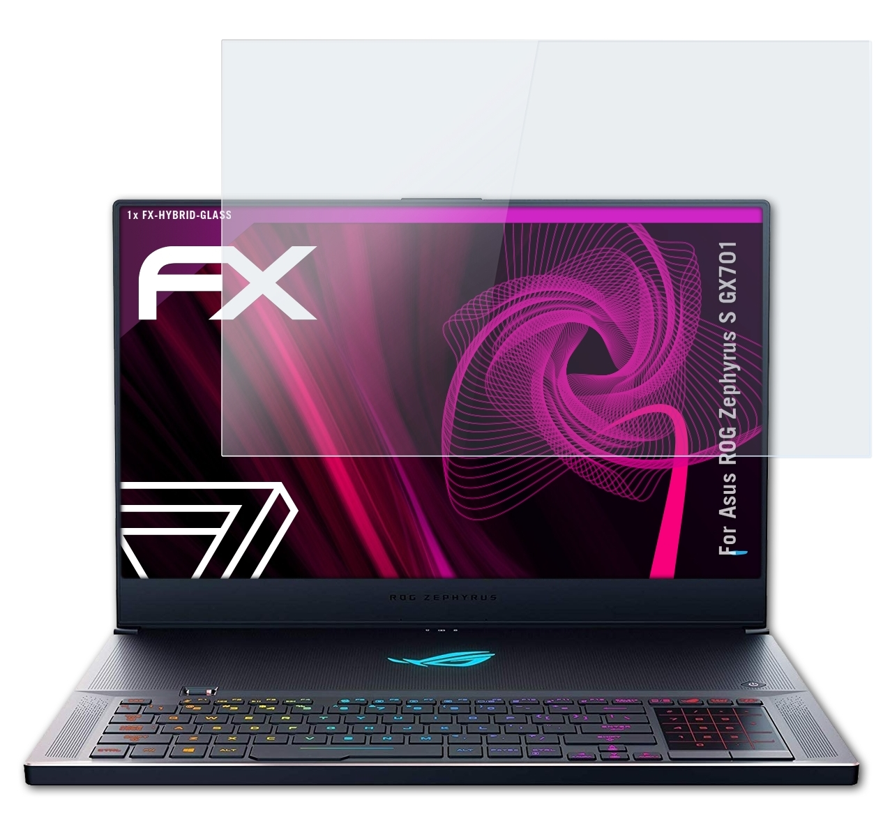 Asus FX-Hybrid-Glass ATFOLIX Zephyrus ROG S Schutzglas(für (GX701))