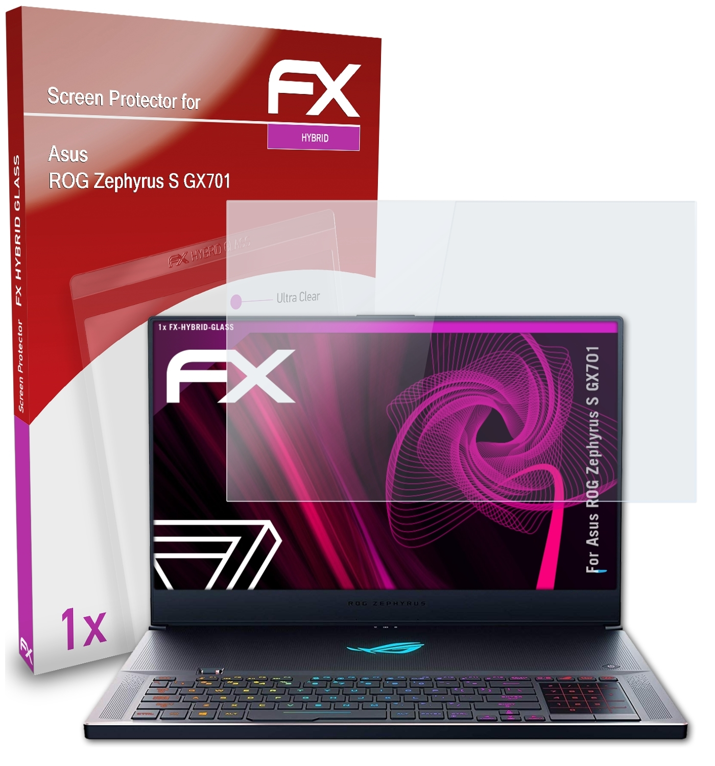 ATFOLIX FX-Hybrid-Glass Schutzglas(für ROG S (GX701)) Asus Zephyrus