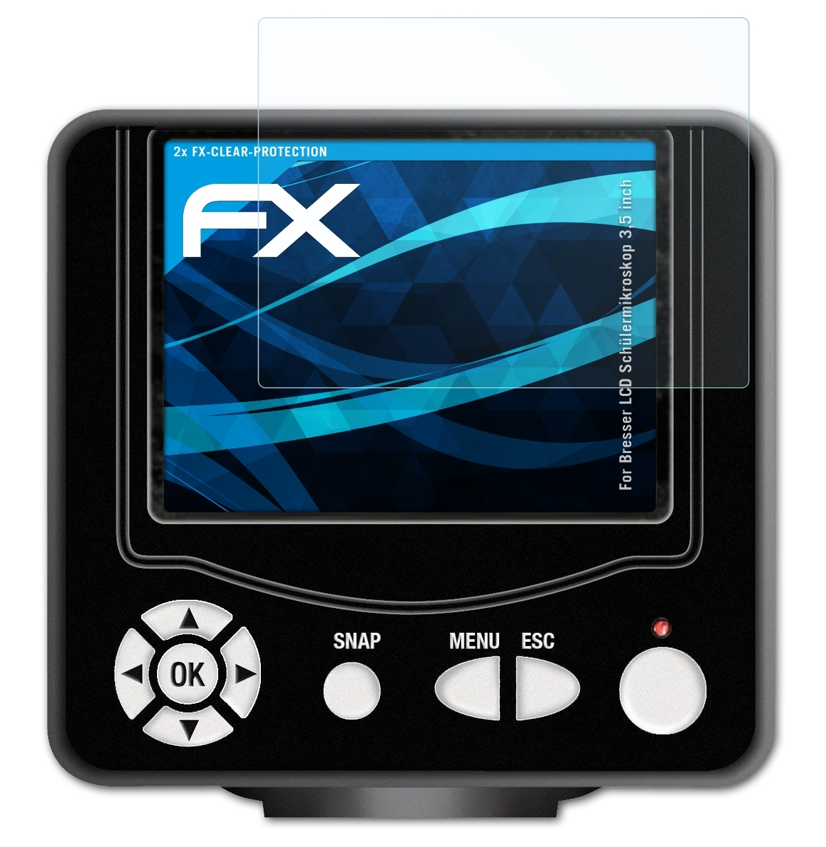 ATFOLIX 2x Displayschutz(für Bresser inch)) LCD (3,5 Schülermikroskop FX-Clear