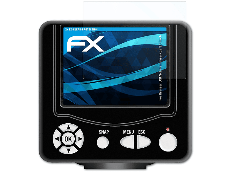 Schülermikroskop ATFOLIX (3,5 Bresser Displayschutz(für LCD inch)) 2x FX-Clear