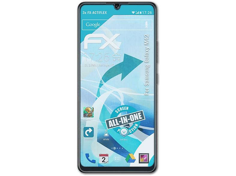 ATFOLIX 3x FX-ActiFleX Displayschutz(für Samsung Galaxy M42)