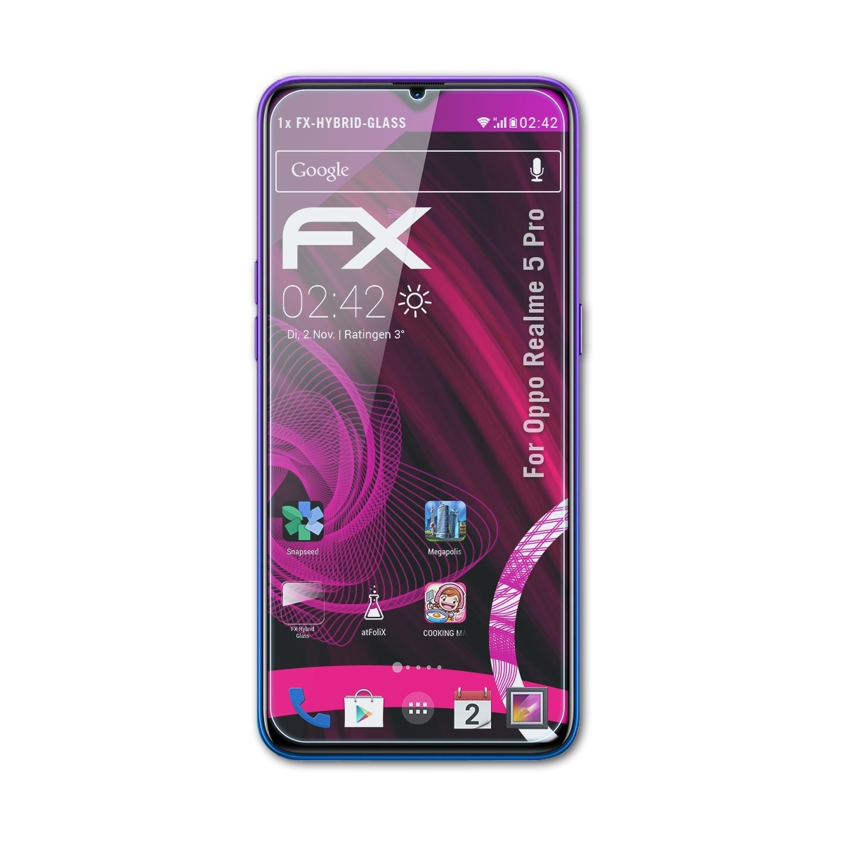 ATFOLIX FX-Hybrid-Glass Schutzglas(für Oppo 5 Realme Pro)