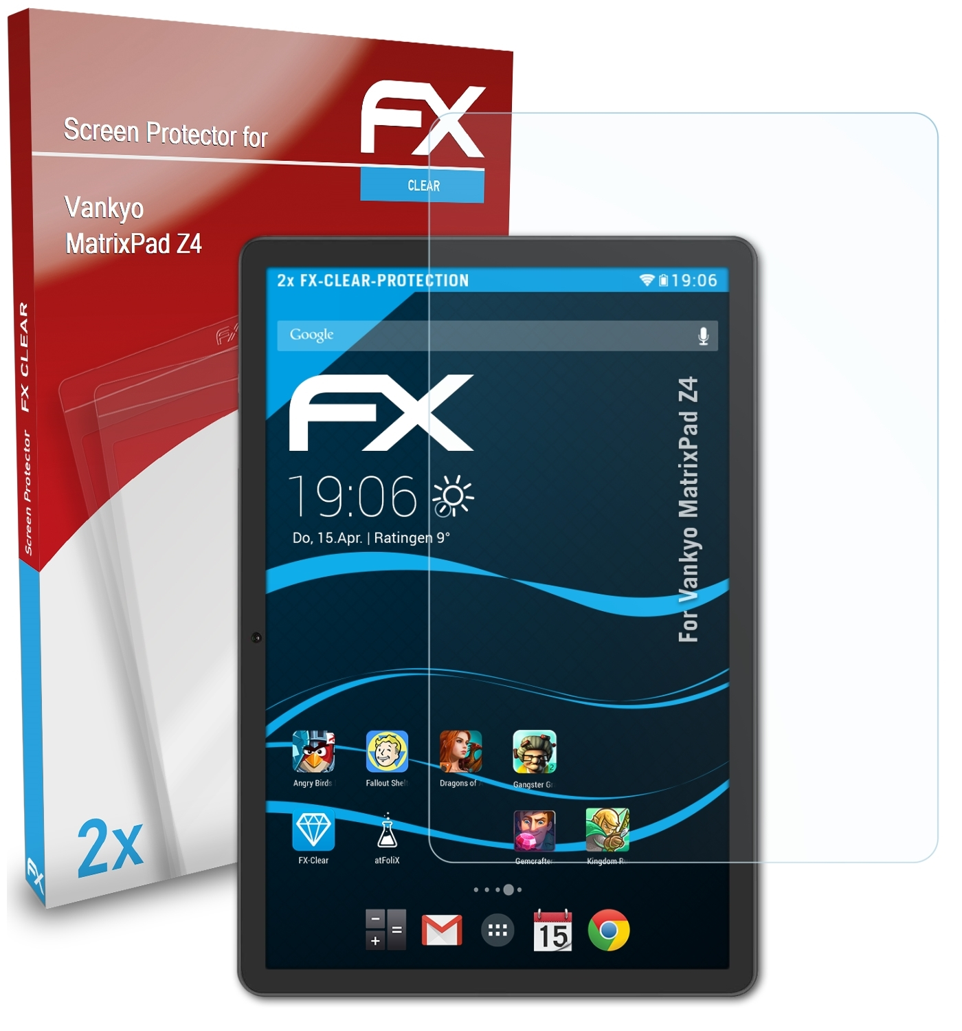 ATFOLIX 2x FX-Clear Displayschutz(für MatrixPad Z4) Vankyo