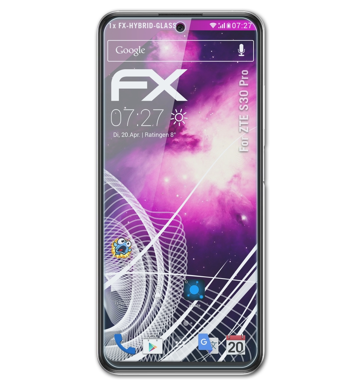 ATFOLIX FX-Hybrid-Glass S30 ZTE Schutzglas(für Pro)