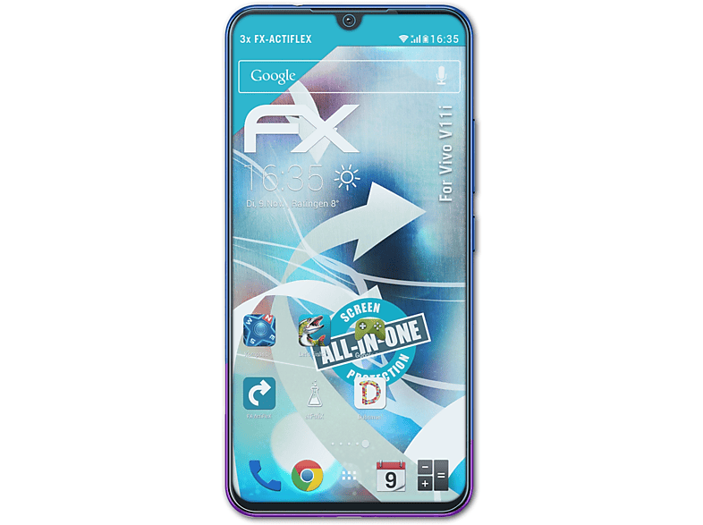 ATFOLIX 3x FX-ActiFleX Displayschutz(für Vivo V11i)