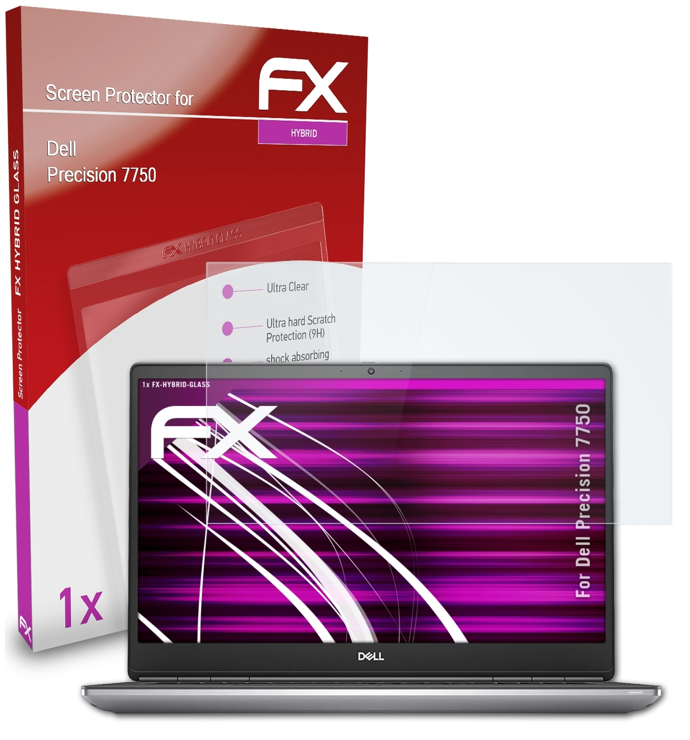 ATFOLIX FX-Hybrid-Glass Schutzglas(für Dell 7750) Precision