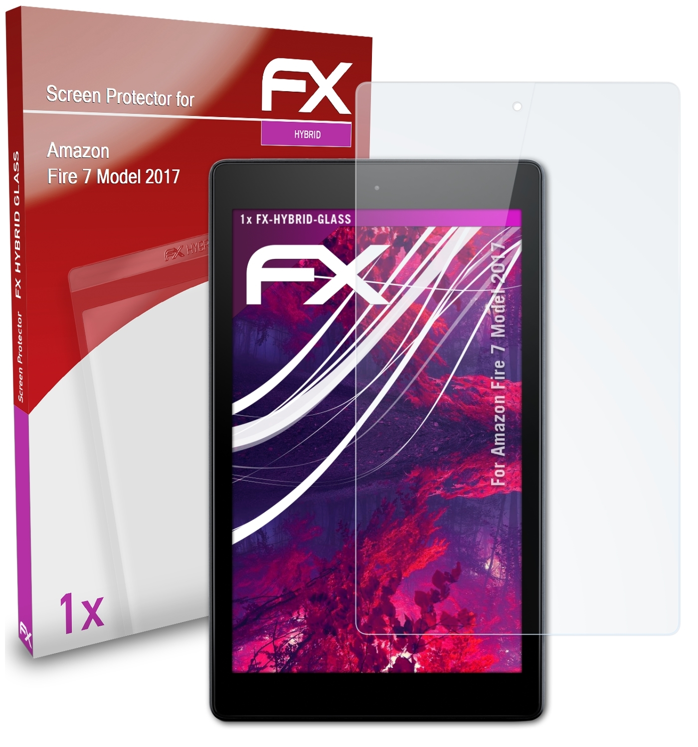 ATFOLIX FX-Hybrid-Glass Schutzglas(für Amazon Fire 7 2017)) (Model