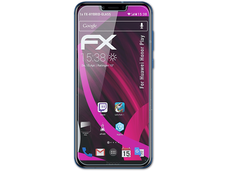 ATFOLIX FX-Hybrid-Glass Schutzglas(für Huawei Honor Play)