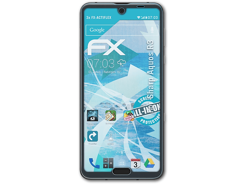 ATFOLIX 3x FX-ActiFleX Displayschutz(für Sharp Aquos R3)