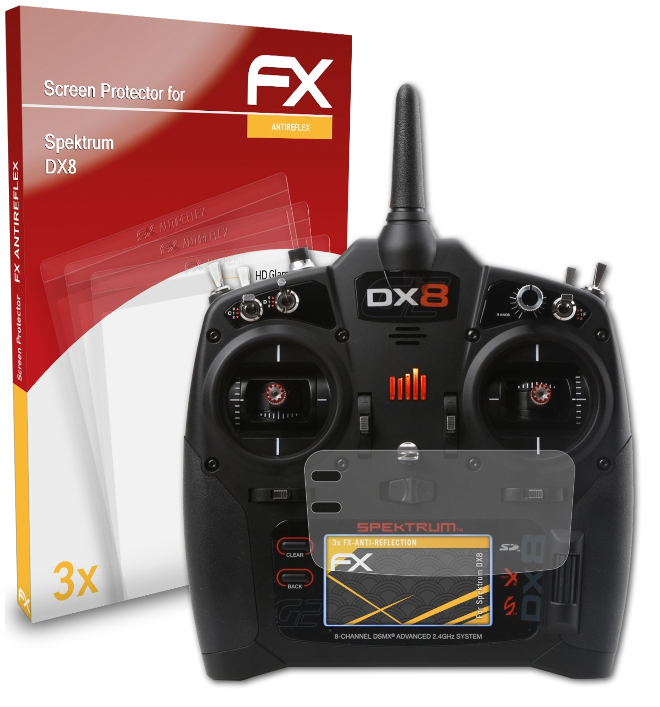 ATFOLIX 3x FX-Antireflex Displayschutz(für Spektrum DX8)