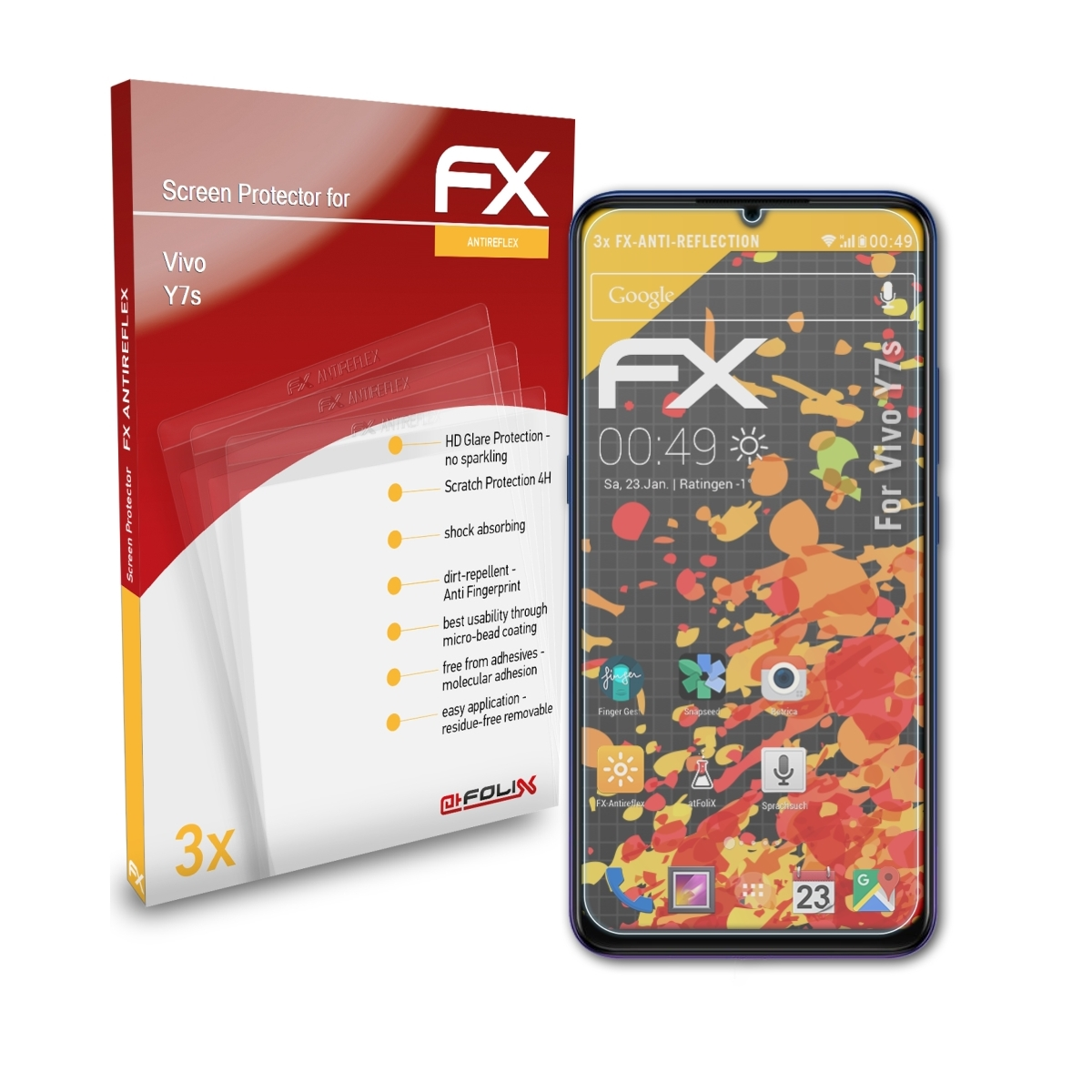 Displayschutz(für FX-Antireflex ATFOLIX Vivo 3x Y7s)