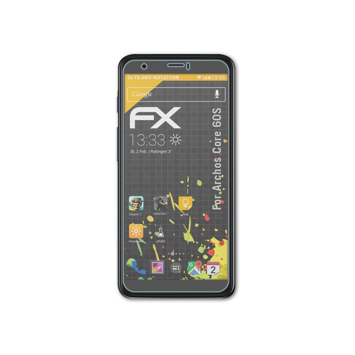 FX-Antireflex ATFOLIX 3x Archos 60S) Displayschutz(für Core