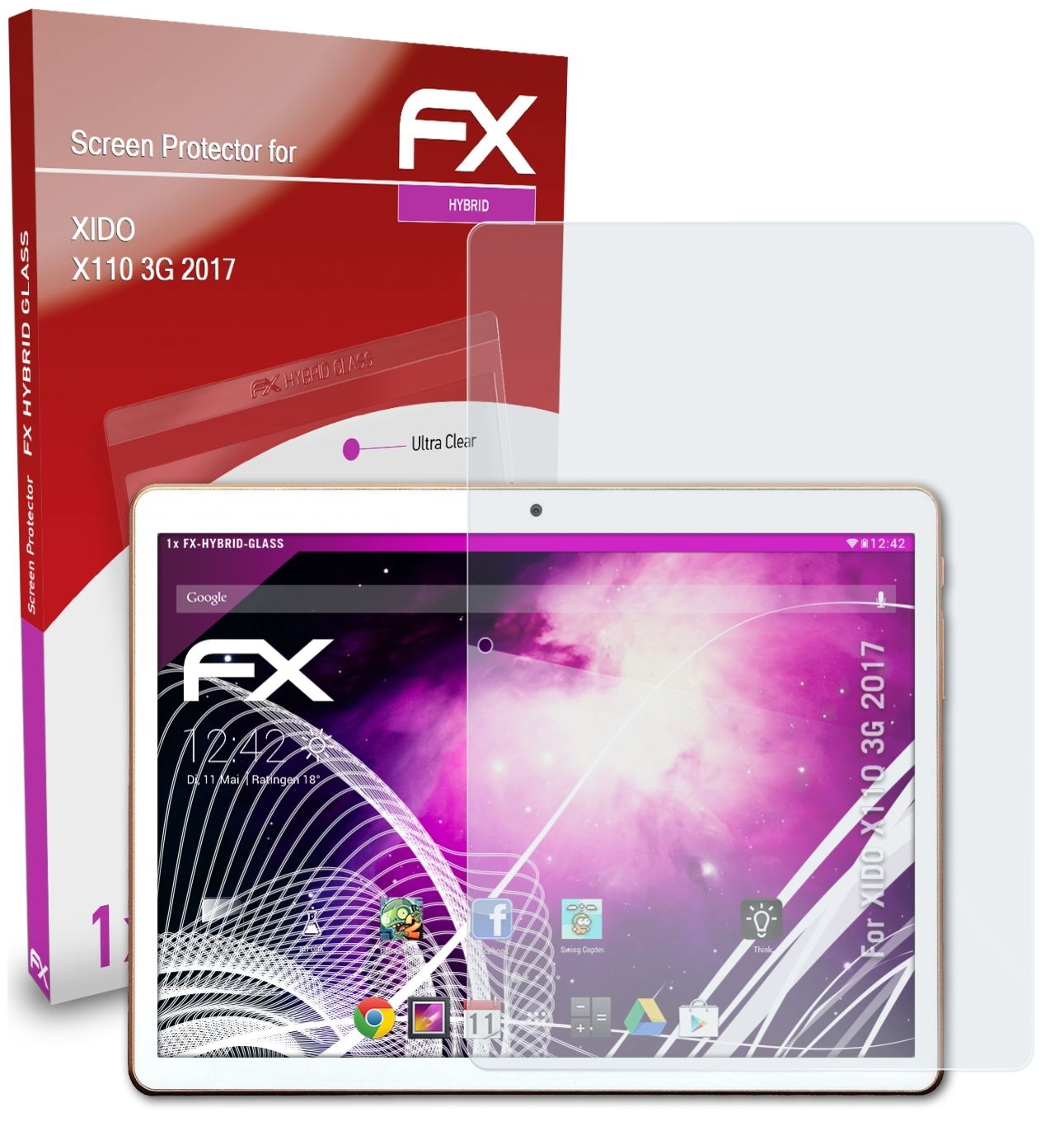 2017) XIDO X110 FX-Hybrid-Glass Schutzglas(für 3G ATFOLIX