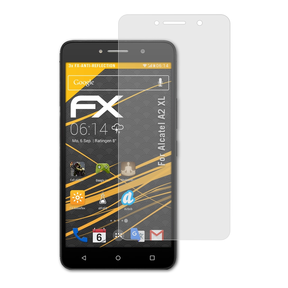 ATFOLIX 3x FX-Antireflex Alcatel Displayschutz(für XL) A2