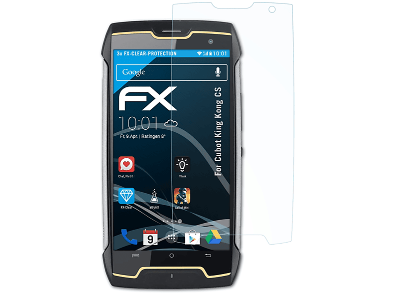 ATFOLIX 3x FX-Clear Displayschutz(für Cubot King Kong CS) | Displayschutzfolien & Gläser