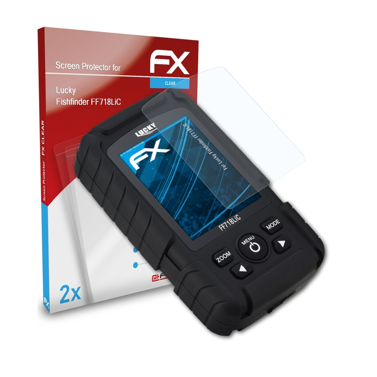 ATFOLIX 2x FX-Clear (FF718LiC)) Fishfinder Lucky Displayschutz(für