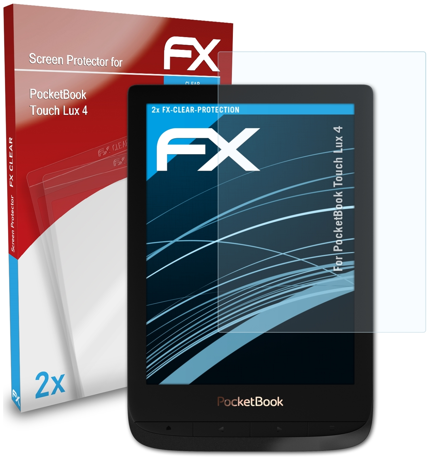 ATFOLIX 2x Displayschutz(für 4) FX-Clear PocketBook Touch Lux