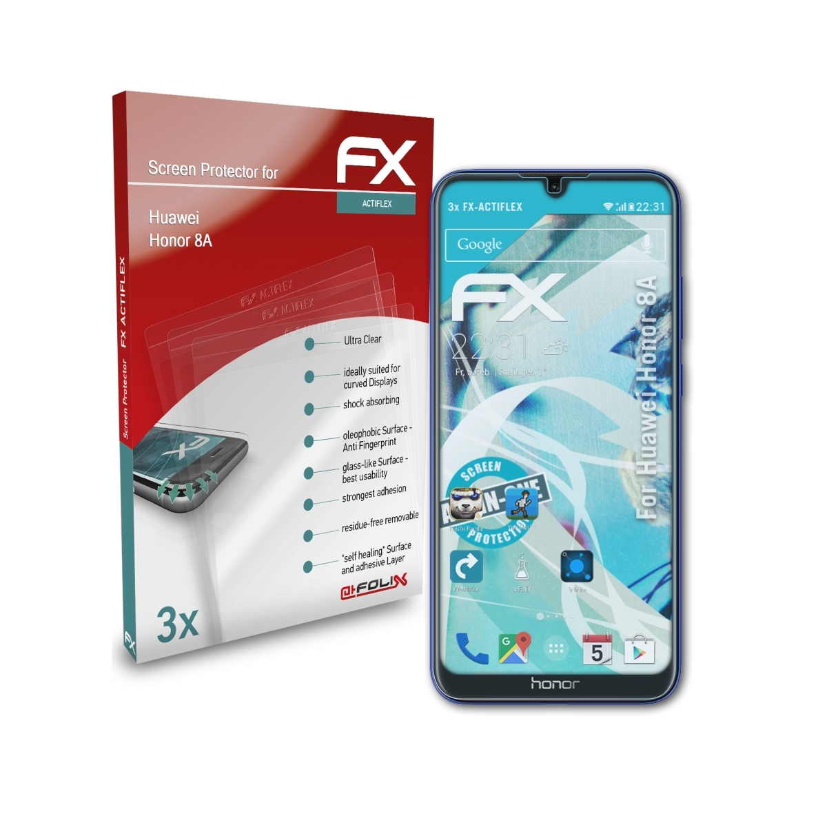 8A) Honor Displayschutz(für FX-ActiFleX 3x ATFOLIX Huawei