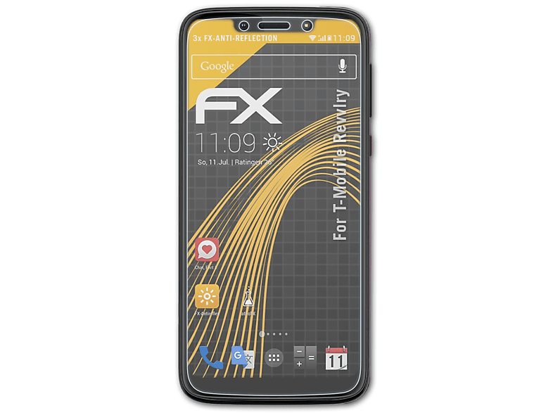 FX-Antireflex Displayschutz(für 3x Revvlry) ATFOLIX T-Mobile