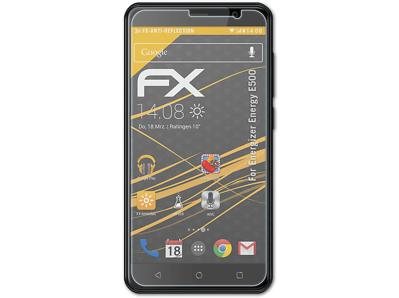 ATFOLIX 3x FX-Antireflex Energy Energizer E500) Displayschutz(für