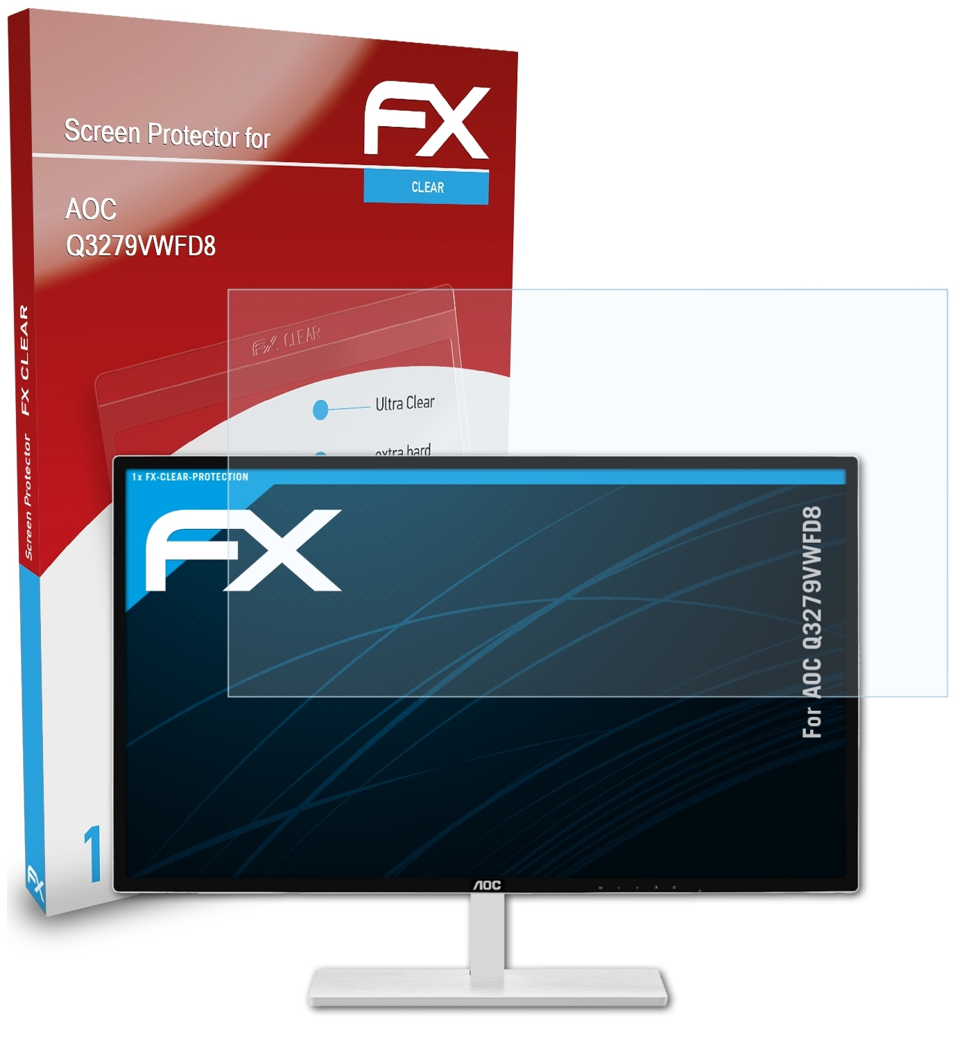 ATFOLIX AOC FX-Clear Q3279VWFD8) Displayschutz(für