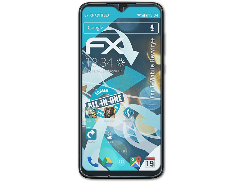 3x Revvlry+) FX-ActiFleX ATFOLIX Displayschutz(für T-Mobile