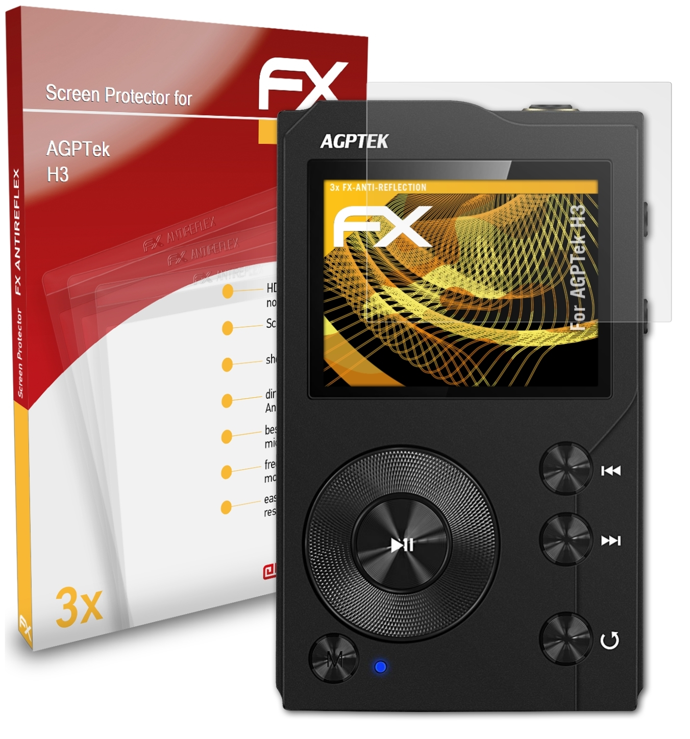 H3) Displayschutz(für FX-Antireflex AGPTek ATFOLIX 3x