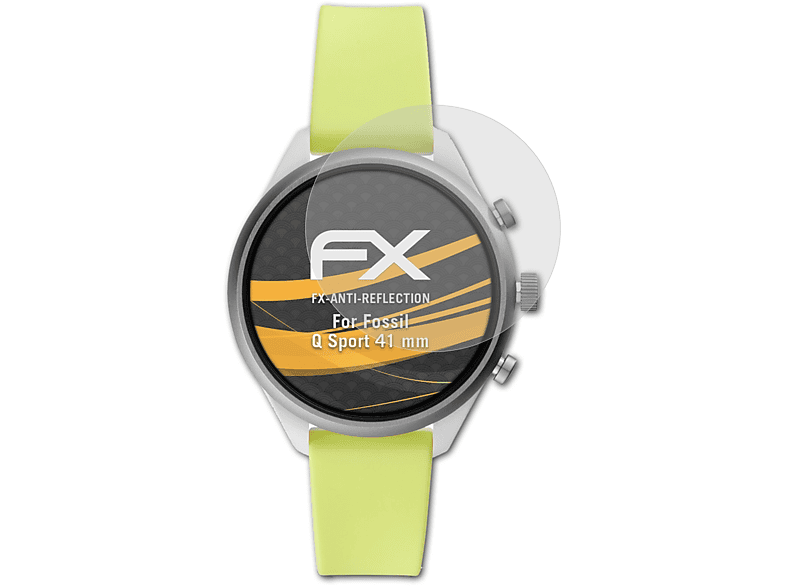ATFOLIX 3x FX-Antireflex Displayschutz(für Fossil Q Sport (41 mm))