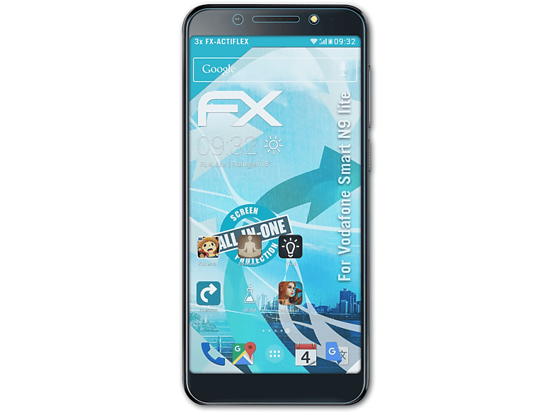 ATFOLIX 3x FX-ActiFleX Displayschutz(für Vodafone Smart N9 lite)