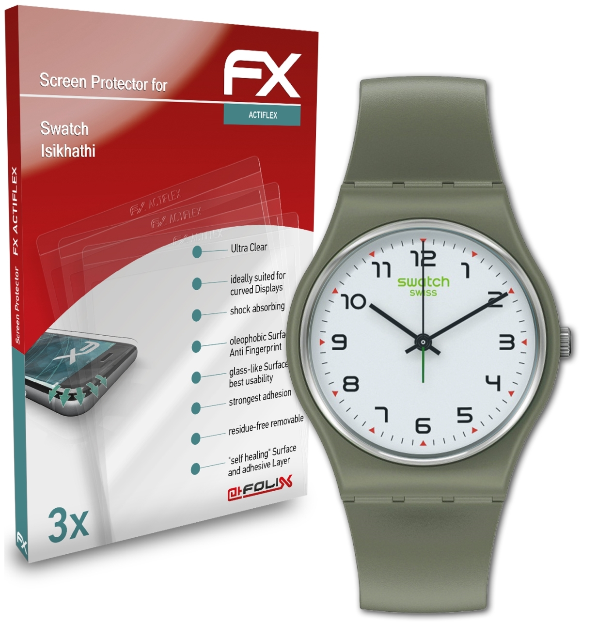 ATFOLIX 3x FX-ActiFleX Swatch Isikhathi) Displayschutz(für