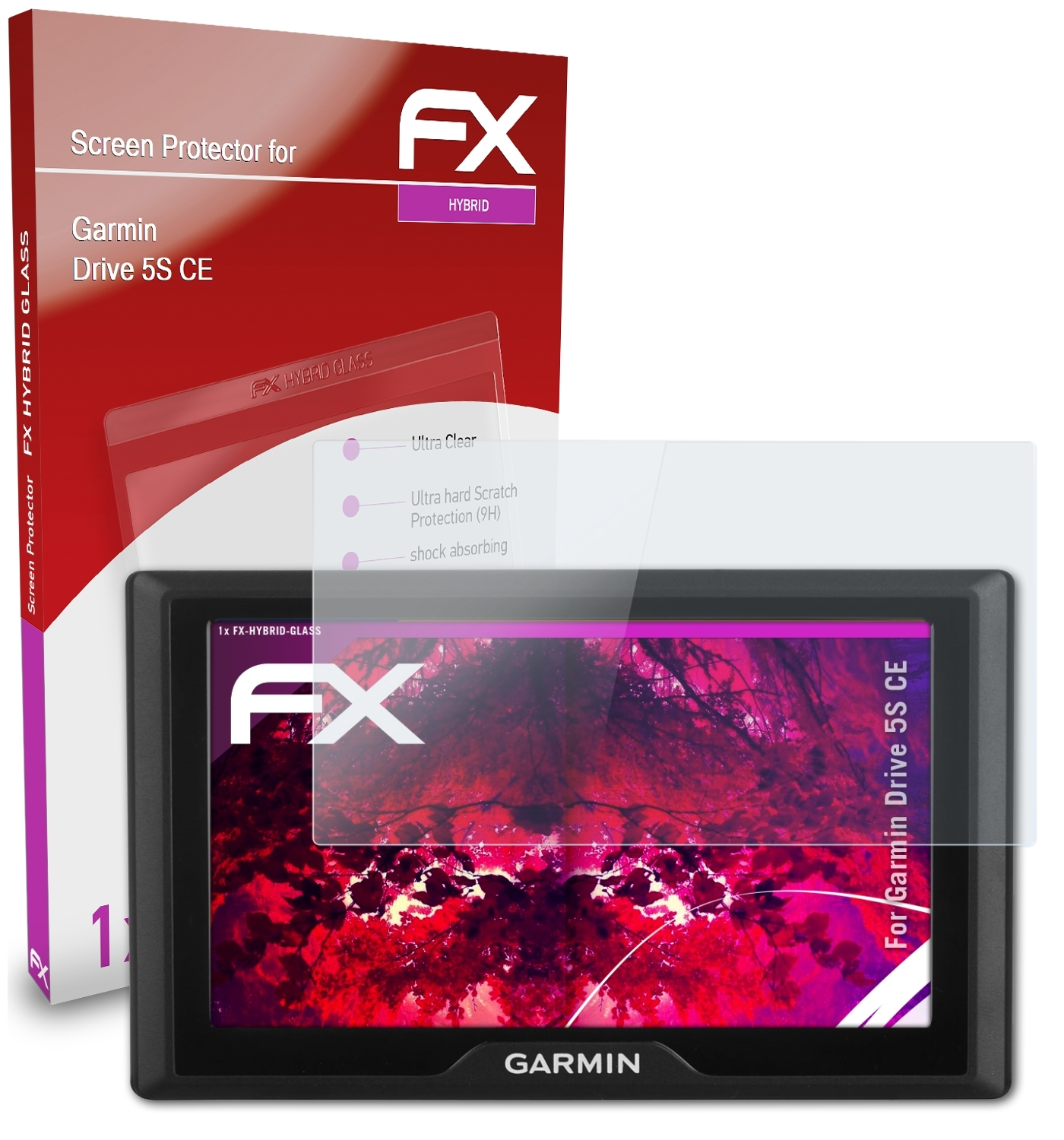 FX-Hybrid-Glass Drive Garmin Schutzglas(für 5S CE) ATFOLIX